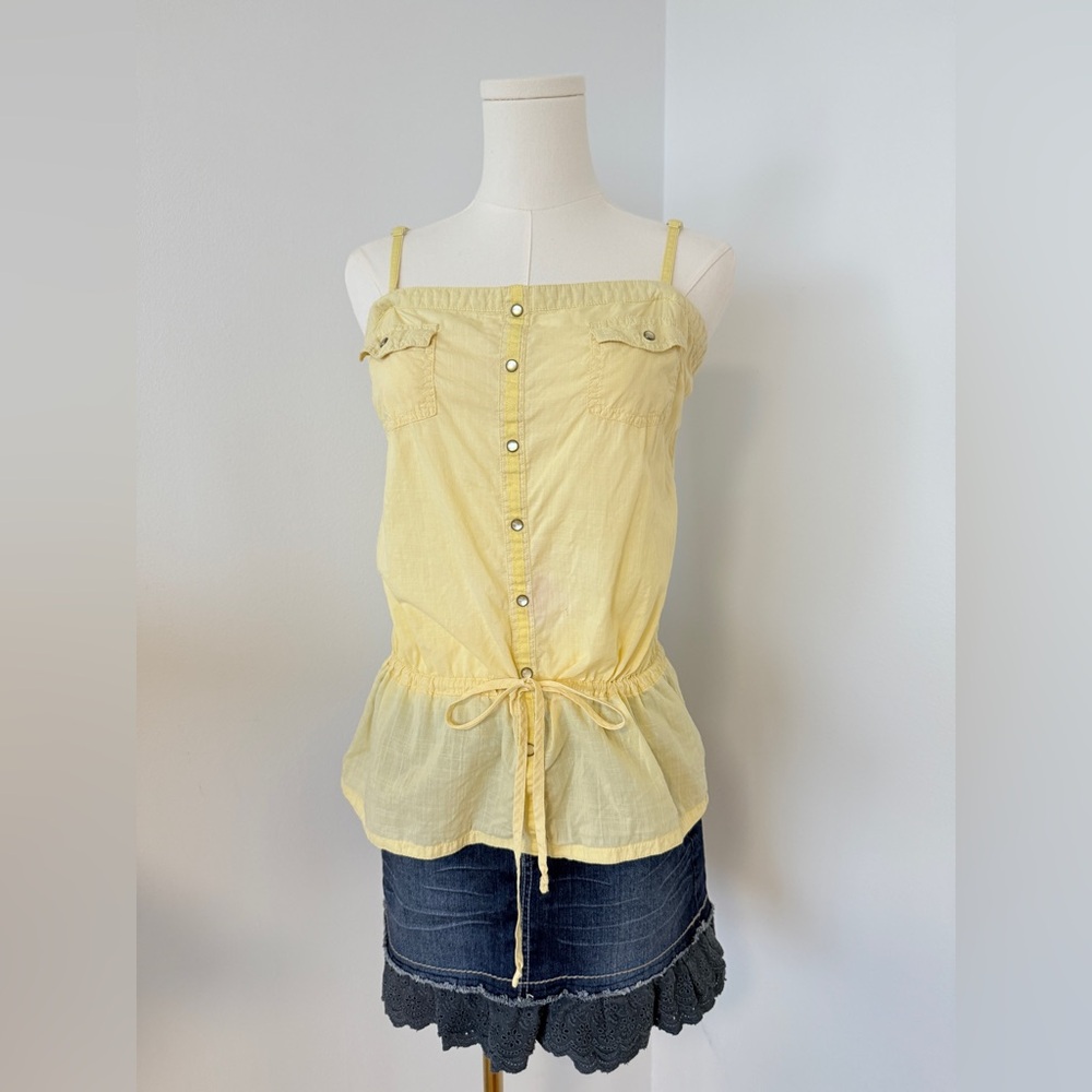 Garage Pale Butter Yellow Cotton Cami Top – M